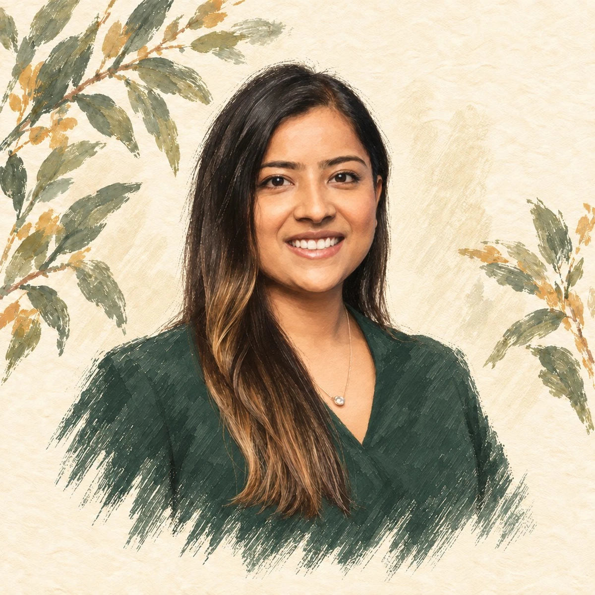 Illustrated portrait of Alisha Aggarwal